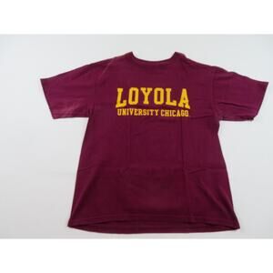 Loyolla University Chicago T-Shirt Maroon Sz L Vintage Y2K